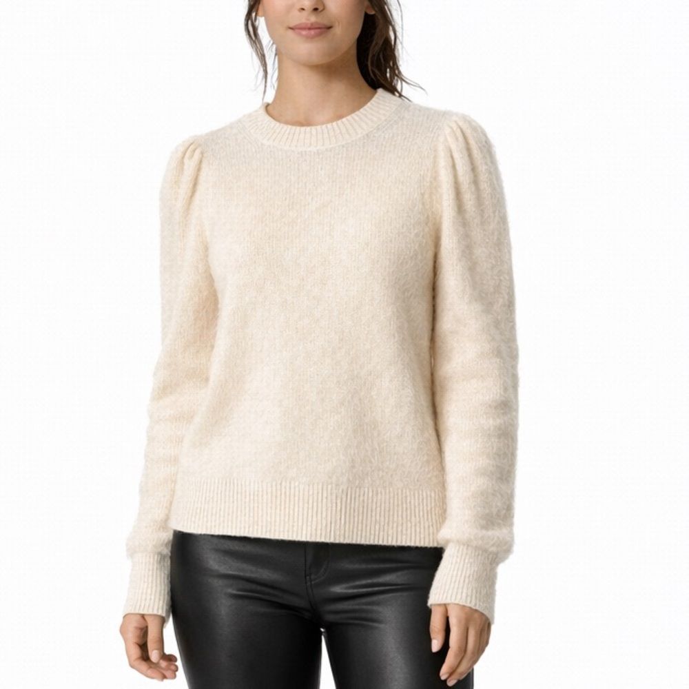 & Other Stories Women’s Medium Cream Mohair Sweater Puff Sleeve Cozy Knit Chic